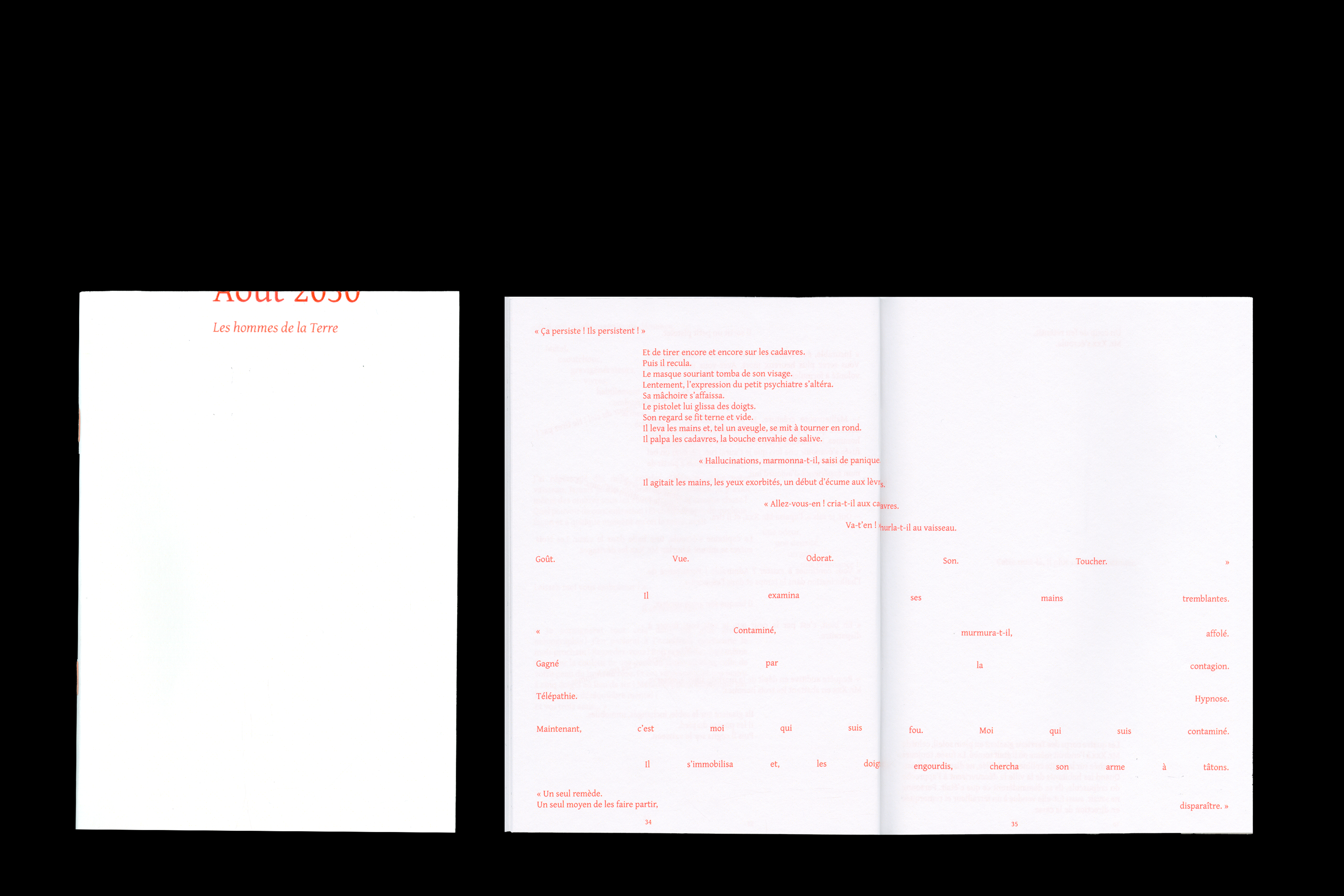 scan double page dessins au crayon noir et blanc avec page calque