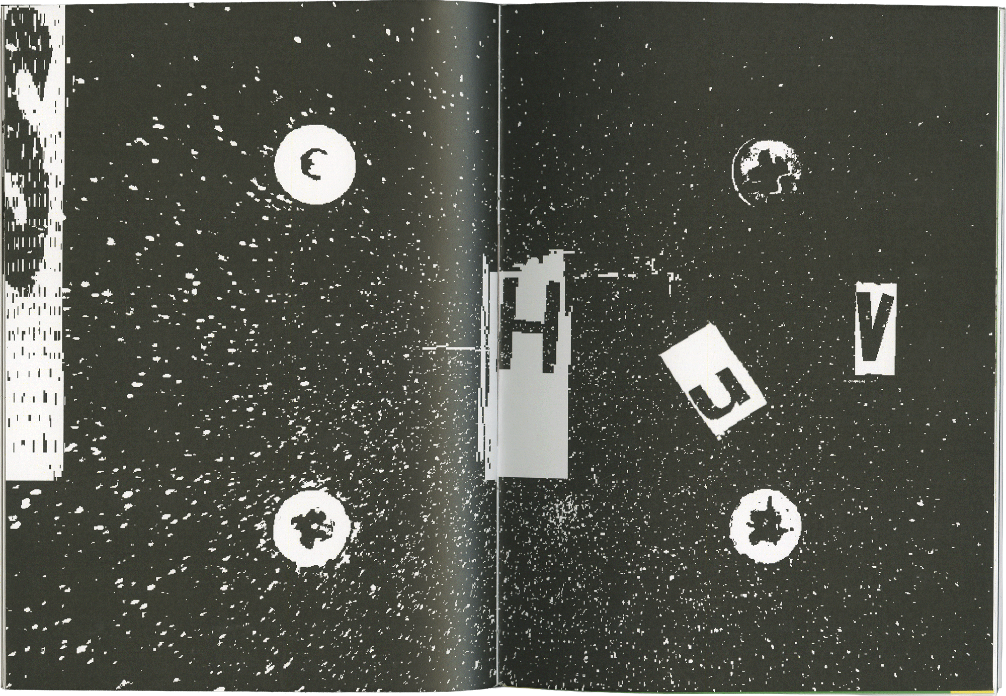 scan d'une double page de l'édition montrant un montage de skate en pleine page